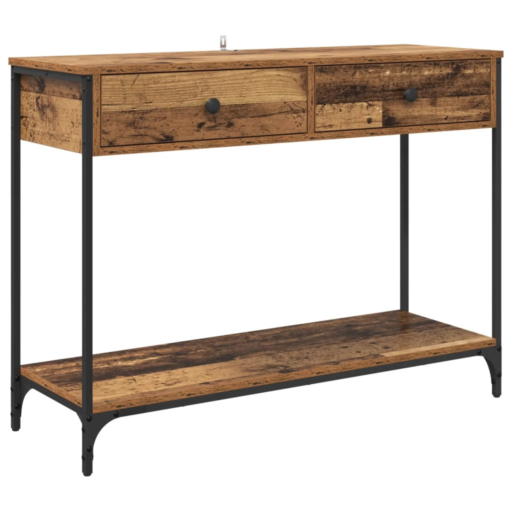 Tavolo consolle con cassetto Legno vecchio 100 x 34,5 x 75 cm 882241