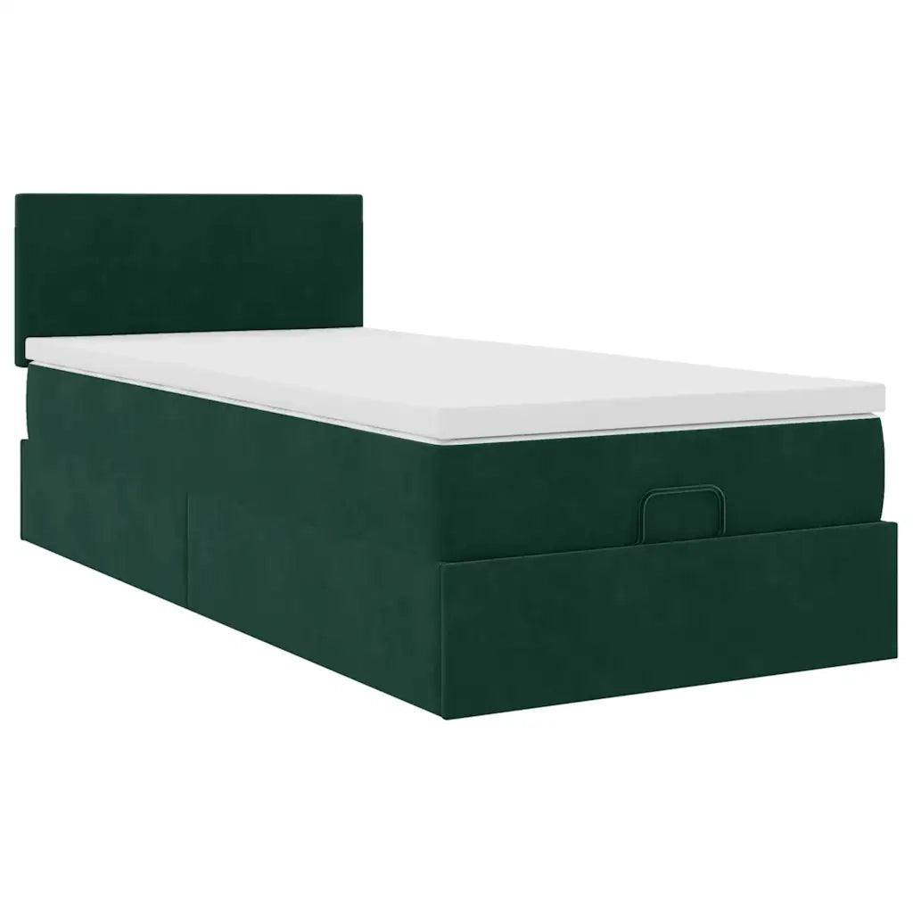 Struttura Letto Pouf con Materasso 80x200 cm Velluto