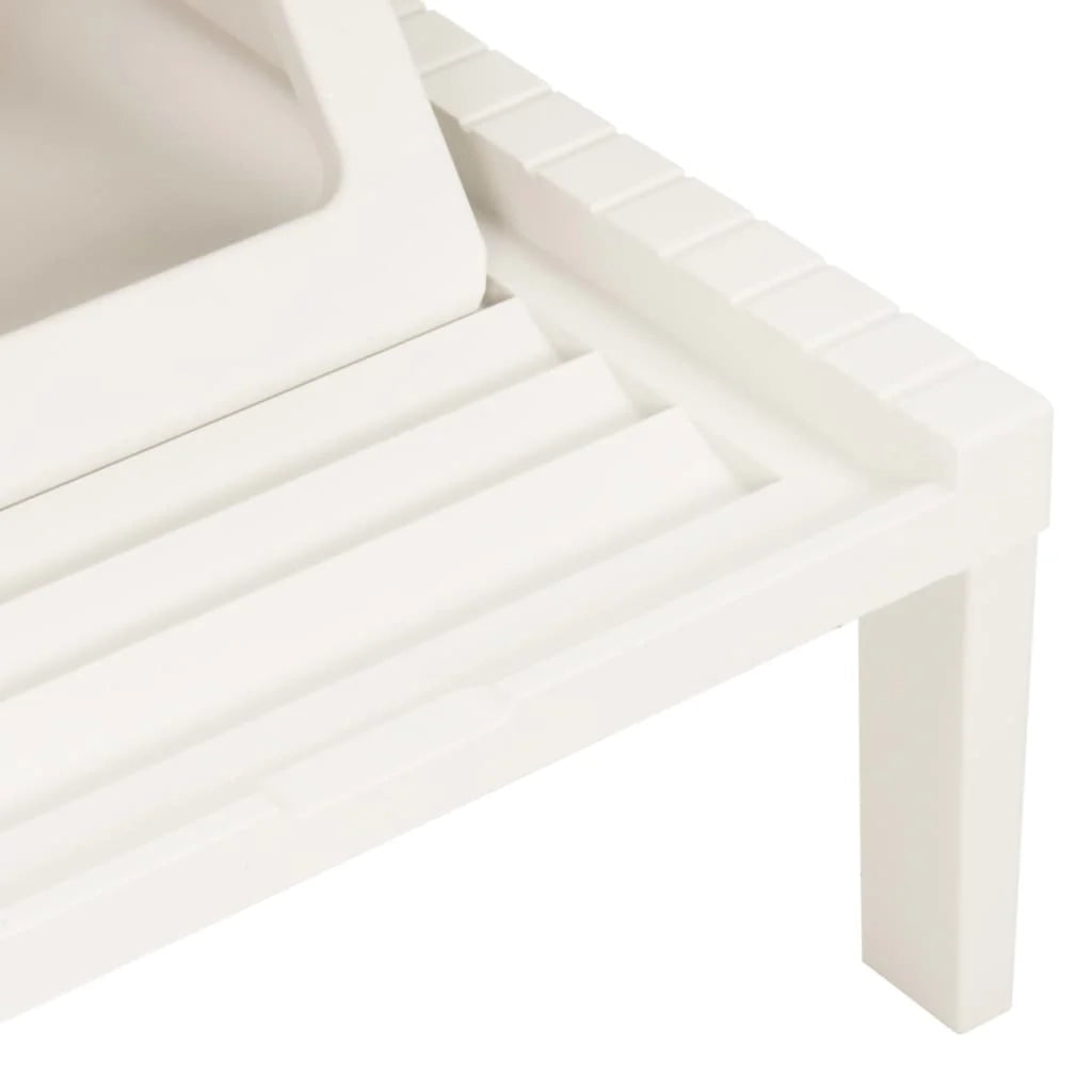 Sedia a sdraio lettino prendisole lettino da giardino mobili da esterno per patio plastica bianca 02_0012786