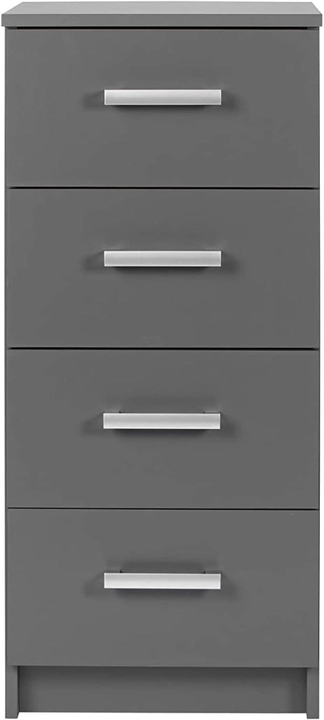 CASSETTIERA COMODINO ELENZIO 4 CASSETTI 41,2x40x91,5H CM GRIGIO GRAFITE