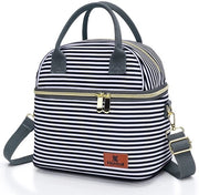 Borsa Insolata a Doppio Strato, 9L Borsa Insolata per Uomo e Donna, Borsa con Cinturino Regolabile, Borsa Termica per Ufficio e Scuola (Strecciate)