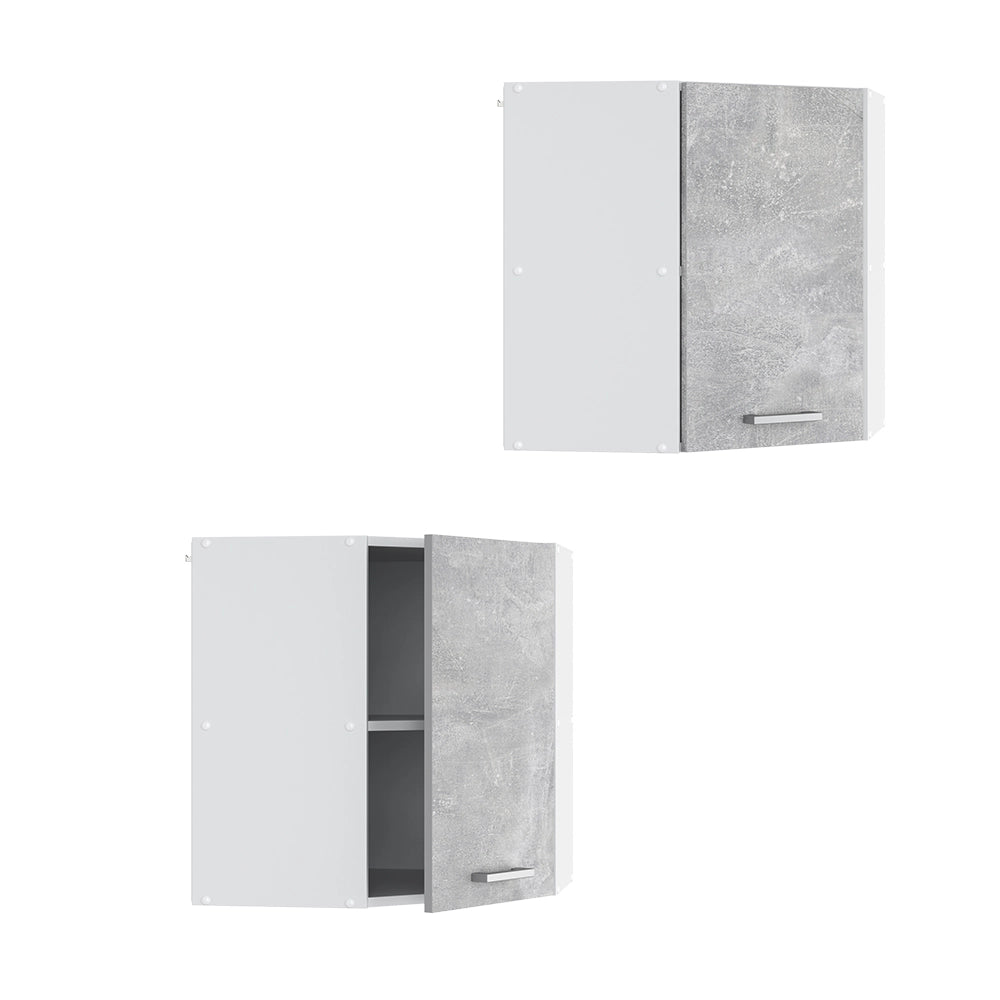 Mobile angolare da cucina R-Line Calcestruzzo/Bianco 57 cm Vicco