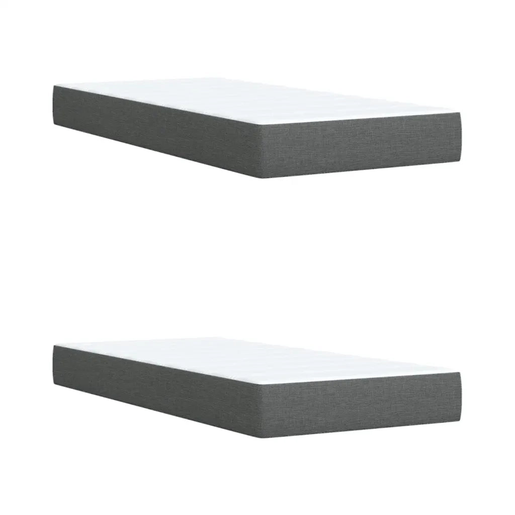 Giroletto a Molle con Materasso Grigio Scuro 200x200 cm Tessuto