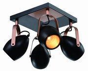 Plafoniera Candellux Anica 4xE14 rame/nero 32cm metallo