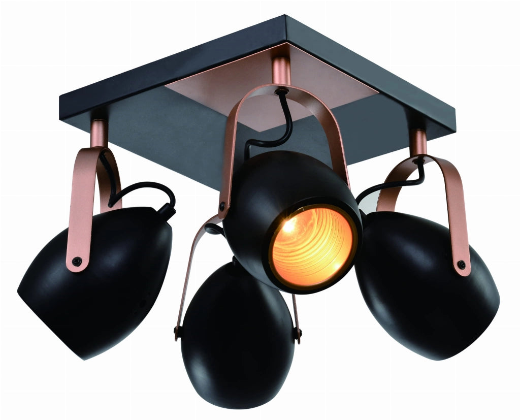 Plafoniera Candellux Anica 4xE14 rame/nero 32cm metallo