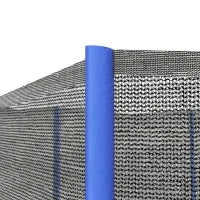 Rete di Protezione per Trampolini a 6 Pali con Ingresso con Cerniera, in PE, Ø244x180 cm, Nero e Blu
