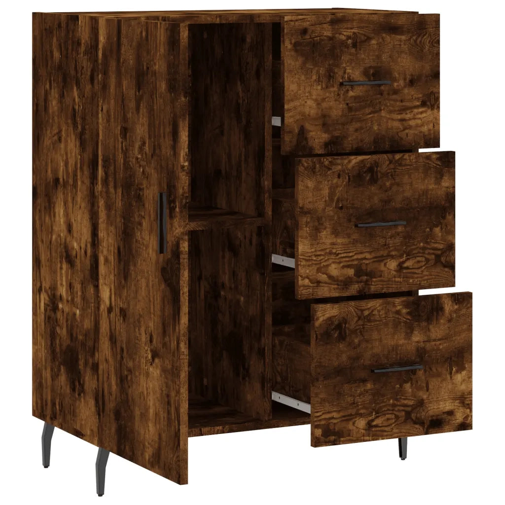 Credenza Rovere Fumo 69,5x34x90 cm in Legno Multistrato 827937