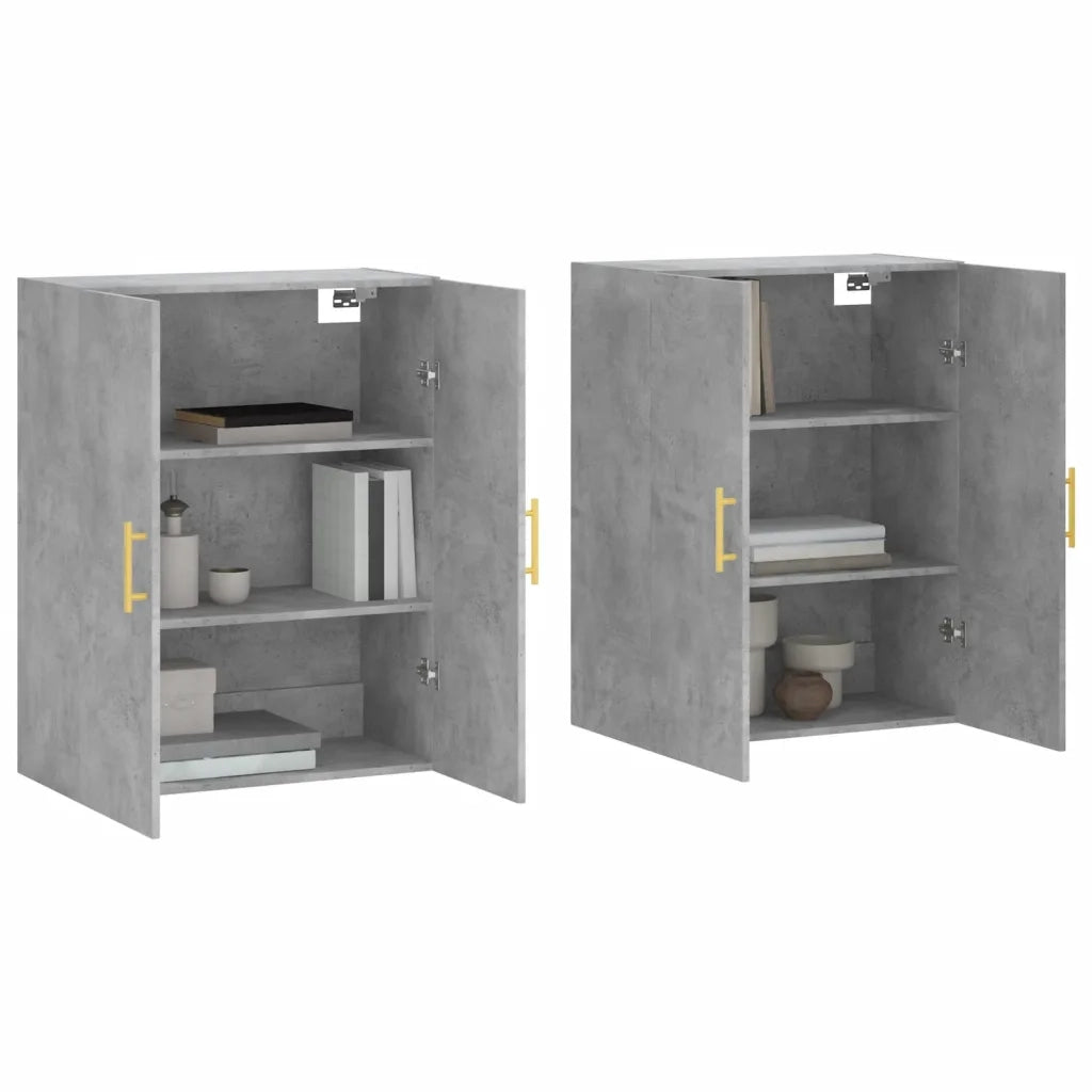 Mobili a Parete 2 pz Grigio Cemento 69,5x34x90 cmcod mxl 94129