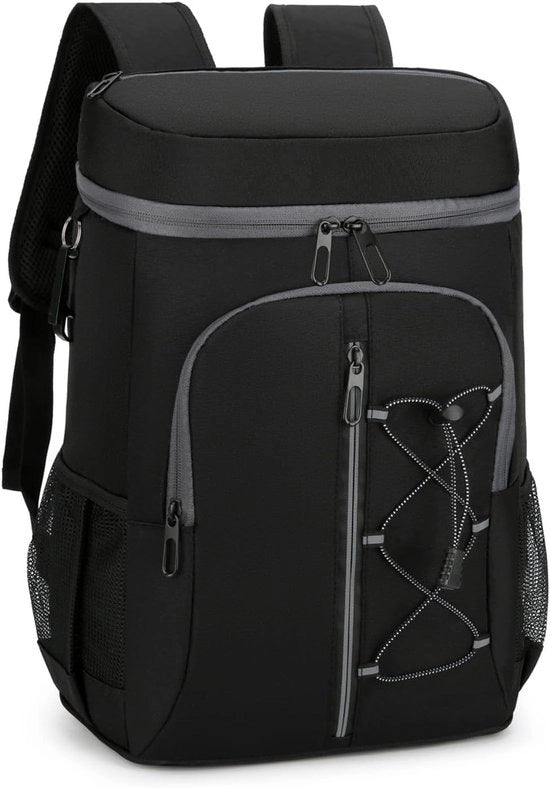 Borsa picnic 15L con apripittura, sacchetto impermeabile di picnic, borsa e sacchetto di pranzo per lavoro, viaggi brevi, picnic, barbecue, campeggio e scuola (nero)