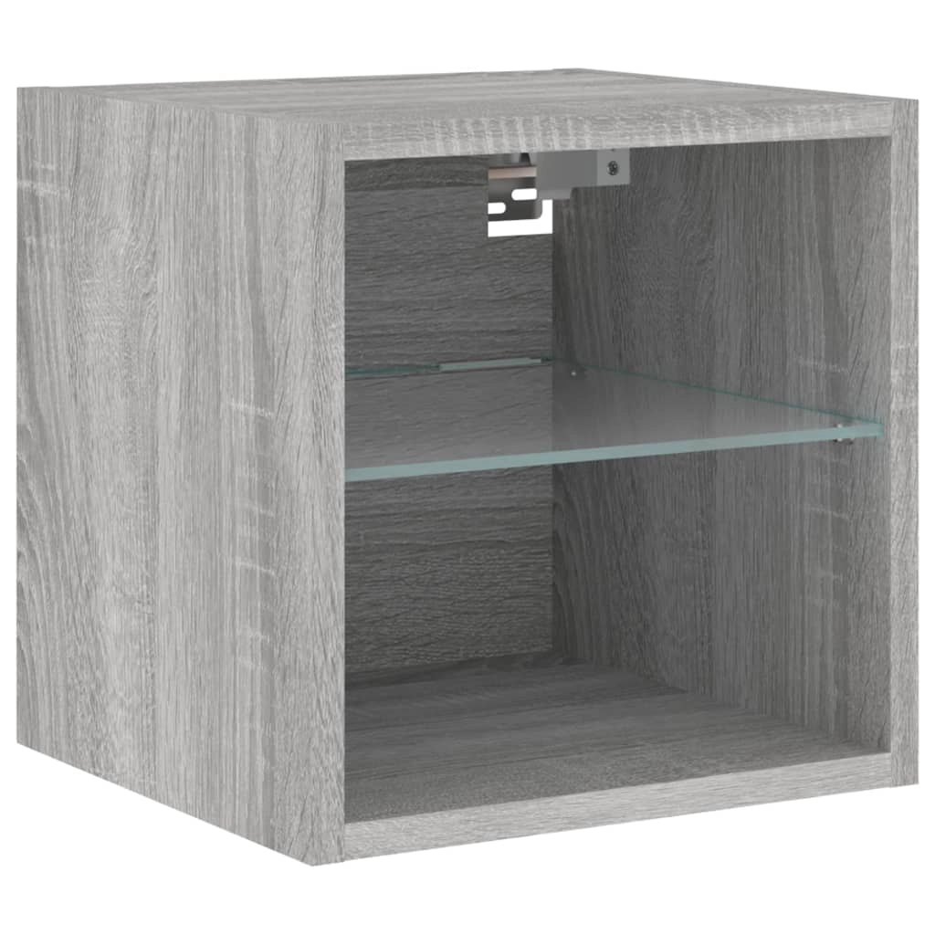 Mobile TV multimediale scaffale TV credenza mobile TV sala da pranzo soggiorno camera da letto con illuminazione a LED 7 pezzi legno ingegnerizzato Sonoma grigio 02_0029471