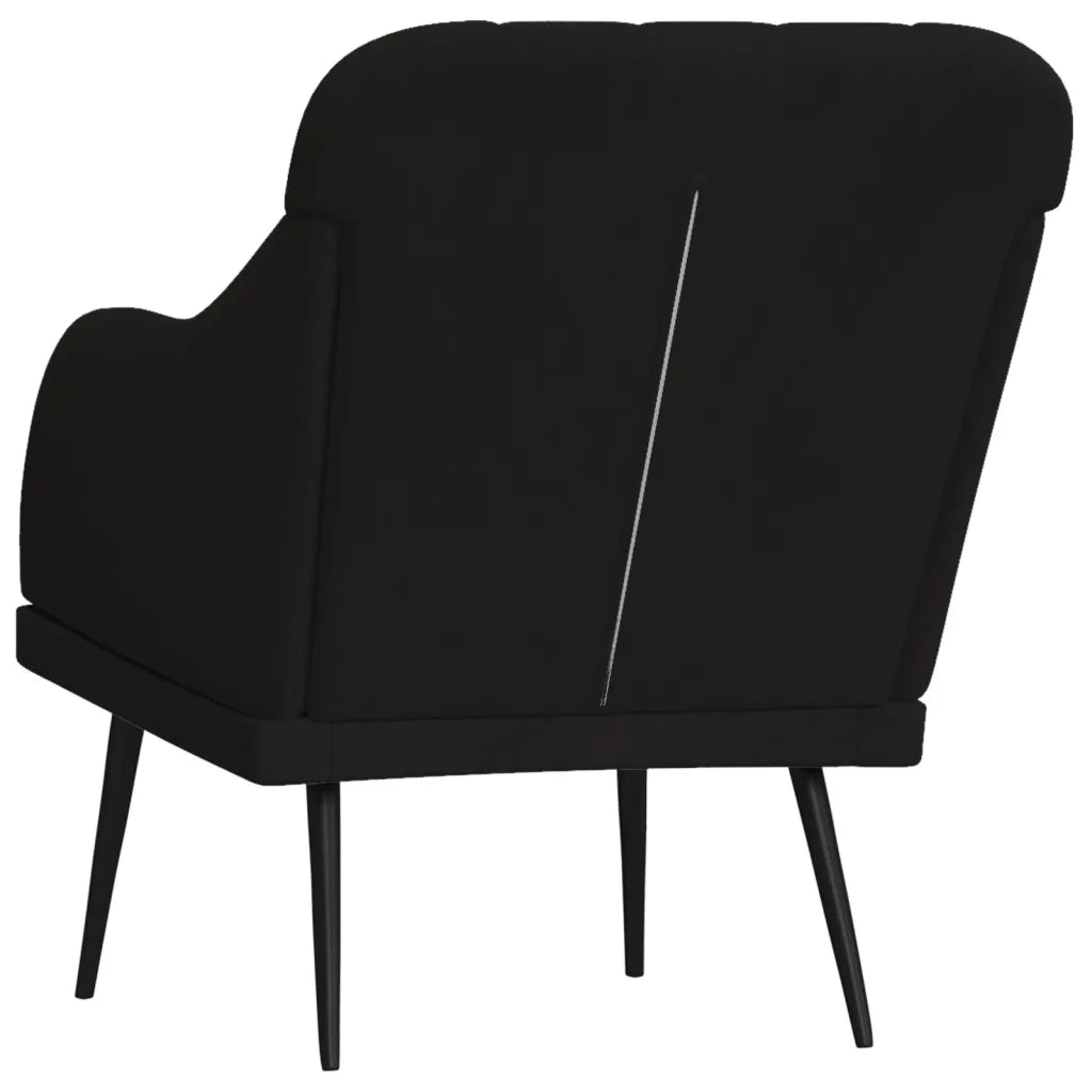 Poltrona Nera 63x76x80 cm Velluto 351459