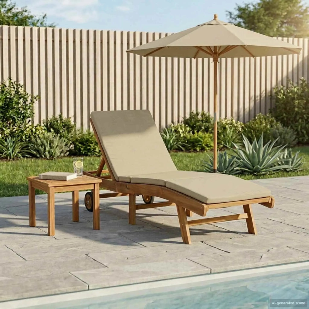Lettino da sole Marrone e Beige Poliestere