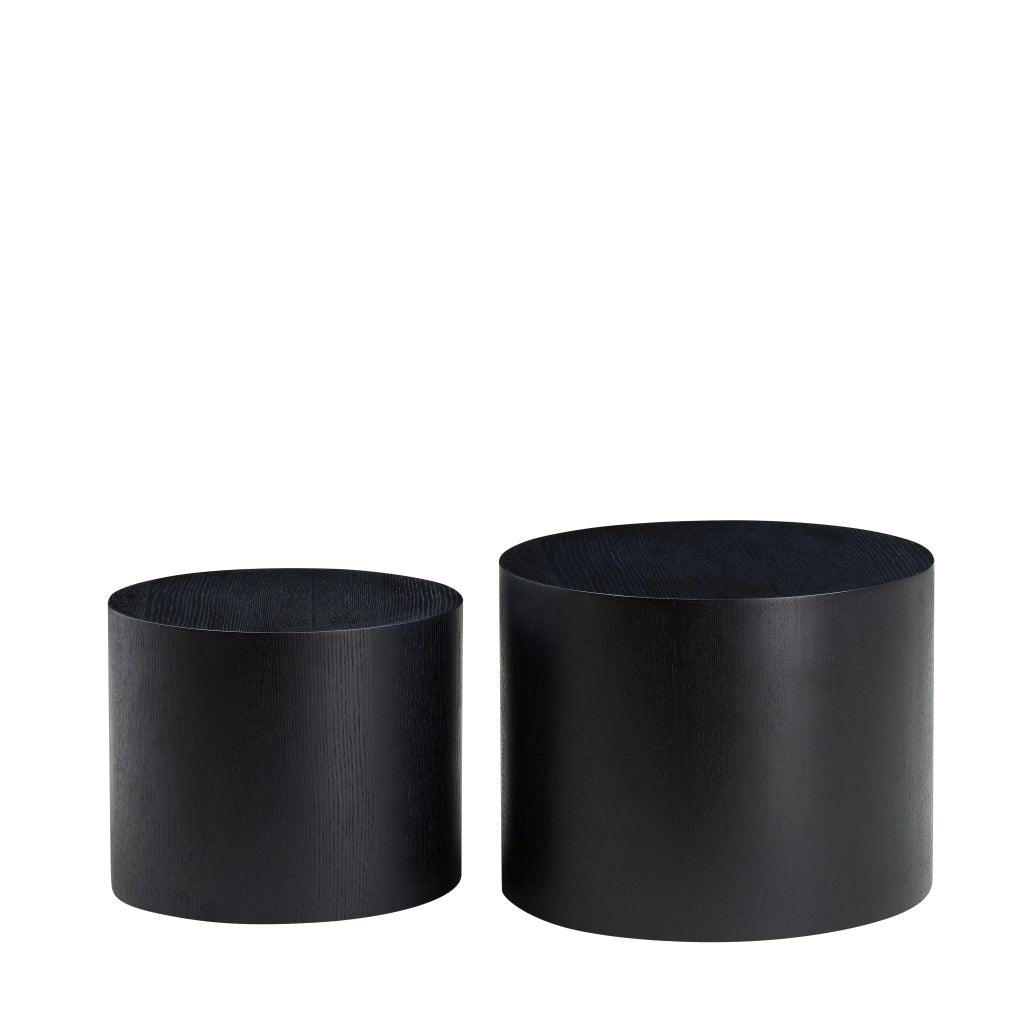 TAVOLO da caffè nesting Set da 2 pezzi Nero MDF