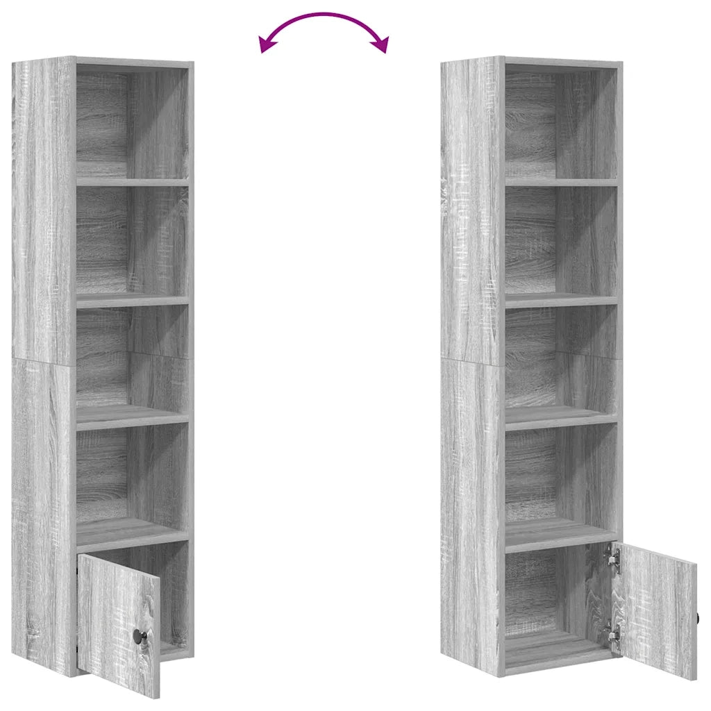 vidaXL Libreria Grigio Sonoma 31x24x127 cm in Legno Multistrato