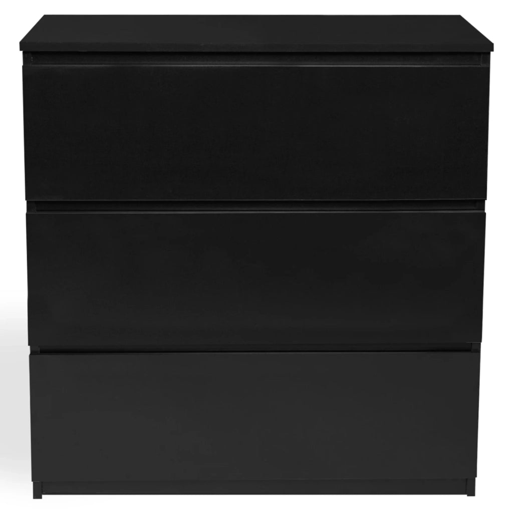 IDMarket - Cassettiera a 3 cassetti TOMI legno nero