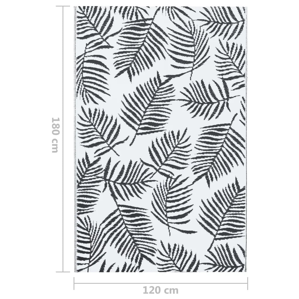 Tappeto da Esterni ARAKIL Bianco e Nero 120x180 cm in PP CFW2888740