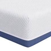Materasso Bianco e Blu 100 x 200 cm Tessuto Jacquard