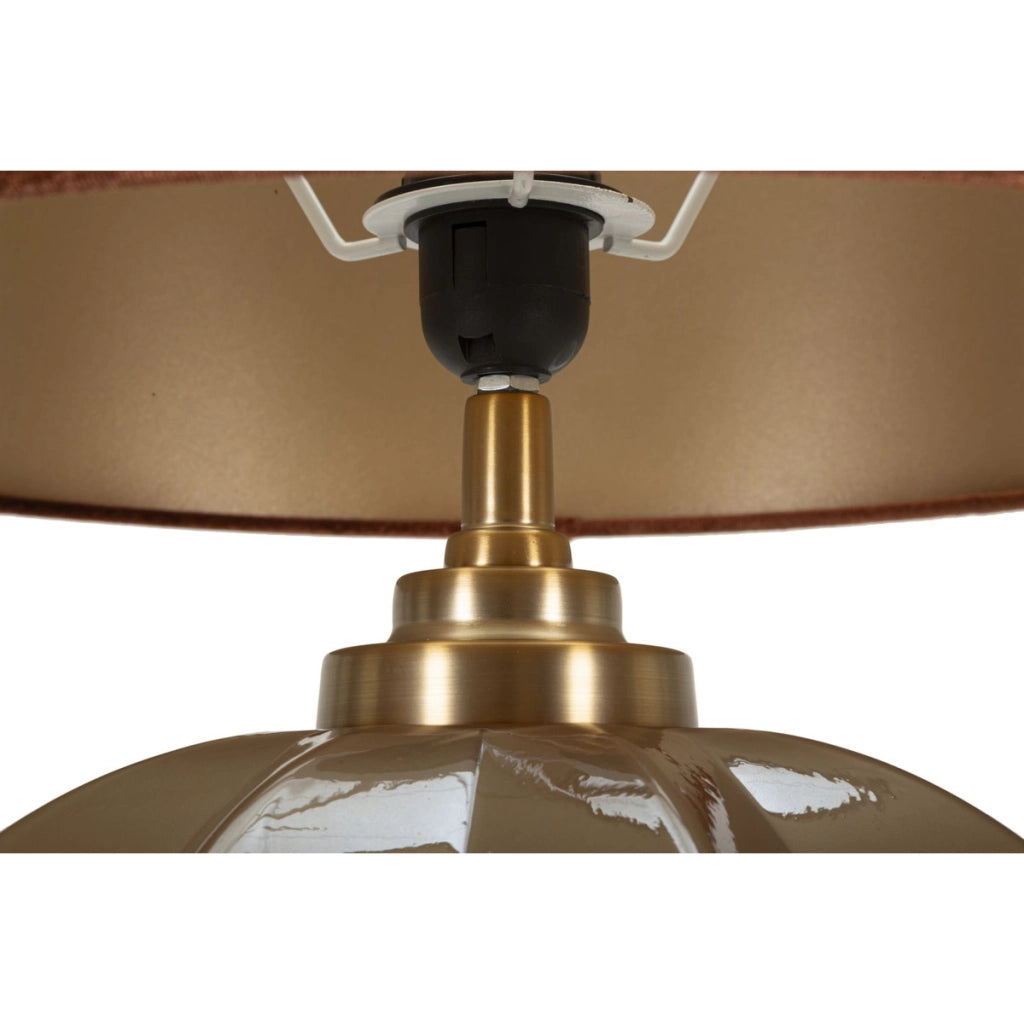 Lampada da Tavolo VKH733, Marrone, Vetro, 57x40,5x40,5 cm