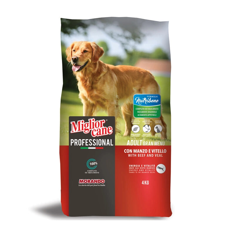 CIBO CANE MORANDO  4 KG ADULT MENU MANZO VITELLO- 1,0 pz