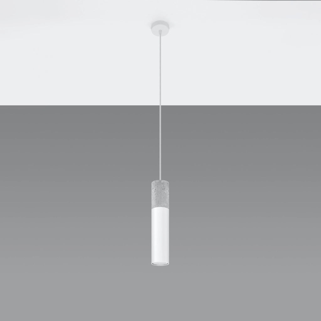 Lampada sospensione cemento Valero 1 bianco GU10 PureLume