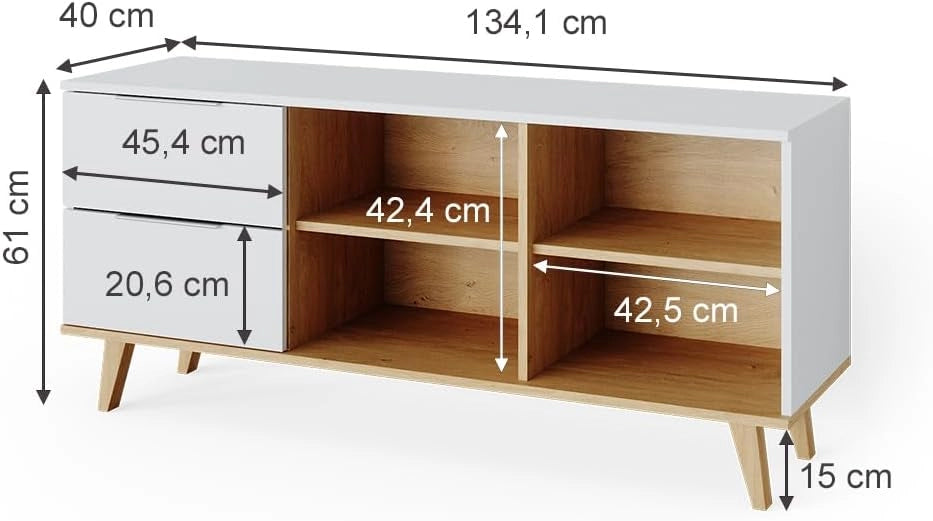 Cassettiera per camera da letto Nautica, Bianco, 40 x 61 cm, per riporre abiti e oggetti di uso quotidiano