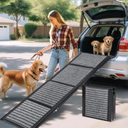 Scalino Collapsabile per Cani di Lunghezza Extra Grande con Superficie di Tappeto Antiscivolo - Scale Portatili e Collapsabili per Cani di Dimensioni Elevate 180cm