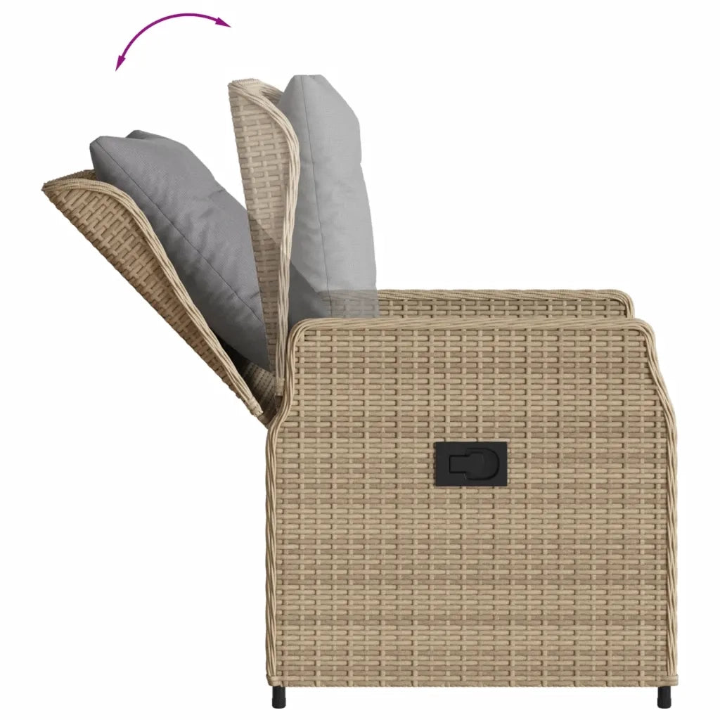 vidaXL Set da Pranzo da Giardino 9 pz con Cuscini Beige in Polyrattan