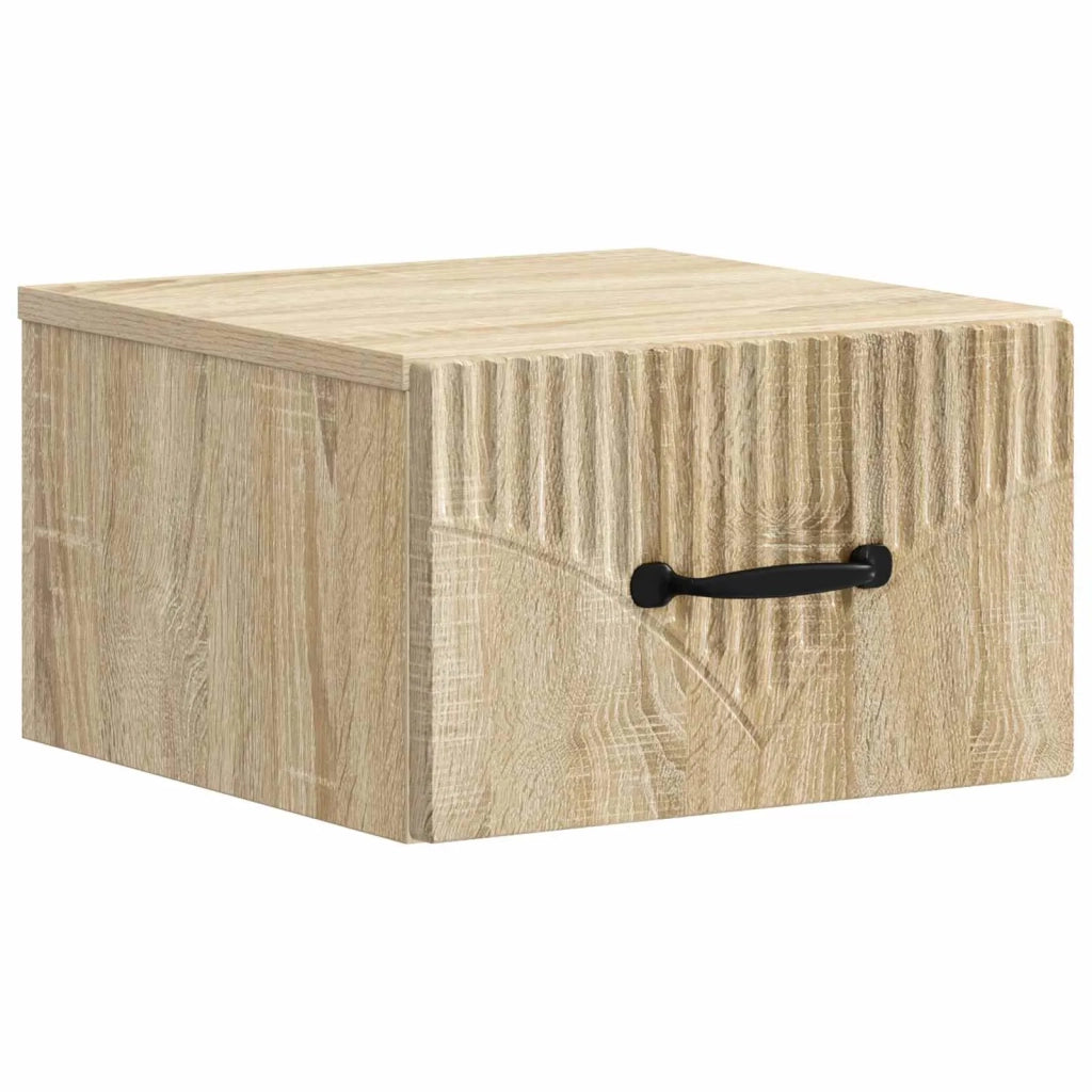 Mobiletto da notte a muro Rovere Sonoma 34,5 x 33 x 20 cm