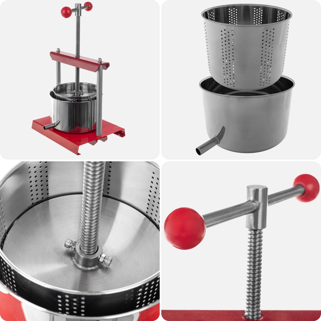 Pressa KADAX per frutta, mosto, verdura, vino, liquori, sidro, succhi, manuale, robusta, 2 litri