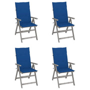 Sedie da Giardino Reclinabili 4 pz con Cuscini Massello Acacia cod mxl 8267
