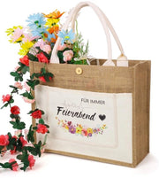Regalo di addio in juta - 35 x 30 x 14 cm