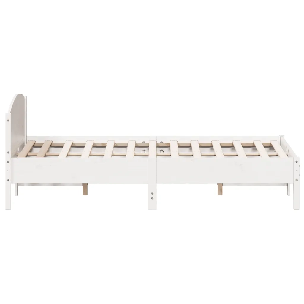 Letto senza Materasso Bianco 120x200 cm Legno Massello di Pino 842599