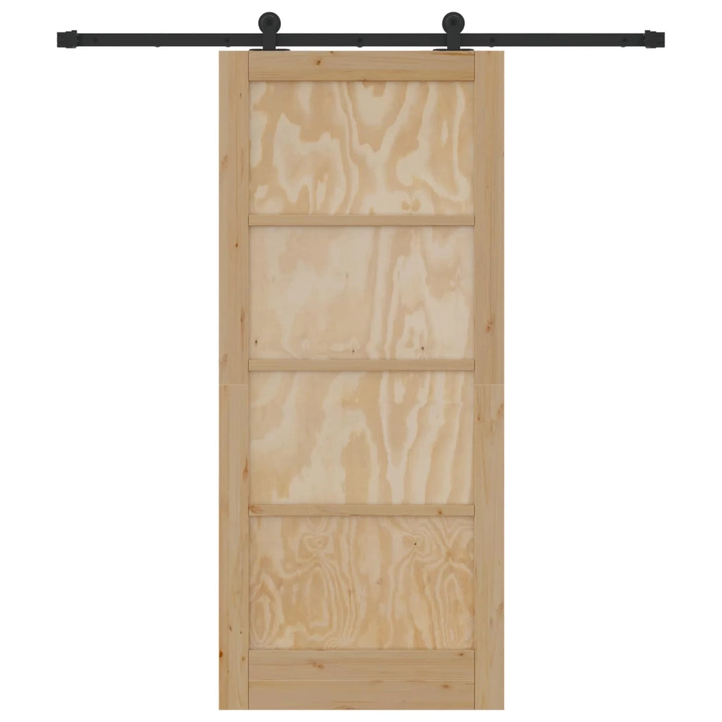 Porta scorrevole Naturale e Nero 86 x 198,5 cm