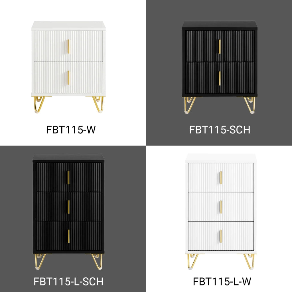 SoBuy Set di 2 Comodino Camera da Letto - Comodino con 2 Cassetti, Tavolino Salotto - Moderna Cassettiera L40 x P40 x A47 cm Nero FBT115-SCHx2