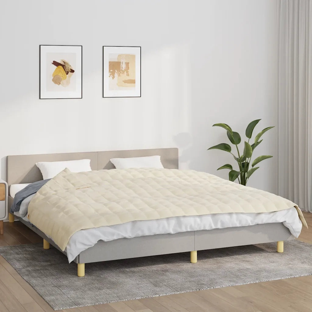 Coperta Ponderata Crema Chiaro 155x220 cm 11 kg Tessuto cod mxl 68416