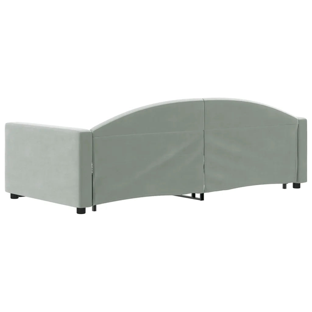 Divano Letto Estraibile Cassetti-Sofa Letto-Daybed Grigio Chiaro 90x190cm Velluto 570295