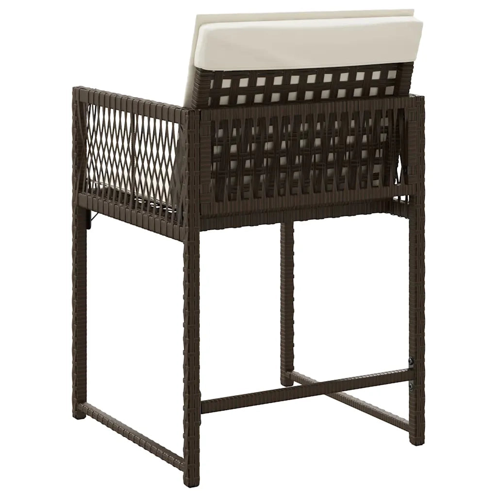 Sedie da Giardino con Cuscini 4 pz | Sedie da Esterno Marroni in Polyrattan