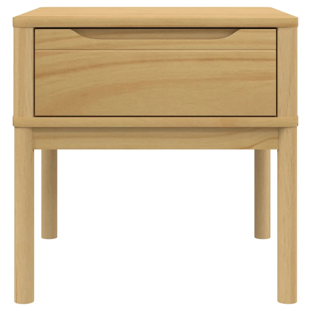 Tavolo per Lampada FLORO 55x55x54 cm Marrone Cera Legno di Pino CFW8782809