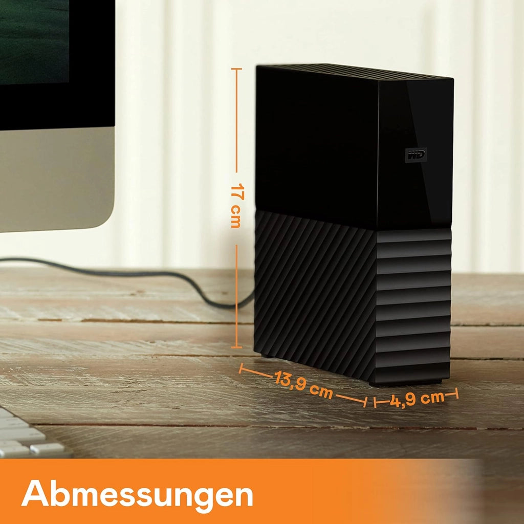 22TB My Book Hard Disk Esterno per Desktop, USB 3.2 Gen 1, exFAT, SuperSpeed USB-A, Protezion con password, Software per la gestion e il backup, Formatto per Windows and MacOS, Nero