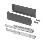 Cassetto esterno Protone 30kg, guide di estrazione totale con una chiusura soft, altezza 93mm, profondità 270mm, Acciaio