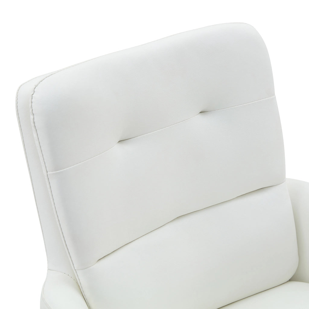 Sedia da pranzo girevole a 360° con schienale imbottito e gambe metalliche in PU Bianco e Oro