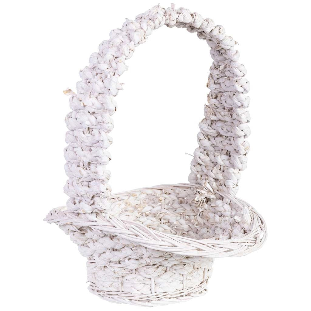 Cesto in vimini bianco 38x31x13/16/43h cm