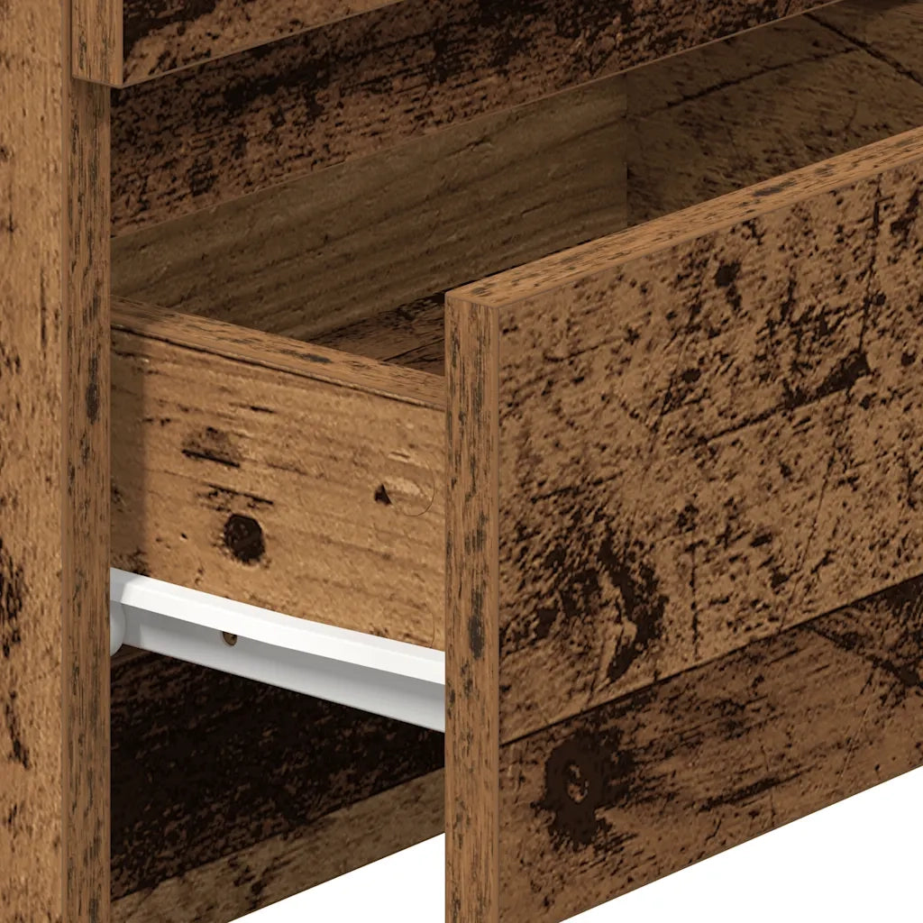 Comodini 2 pz con 2 Cassetti Legno Antico 40x33x60 cm 858575