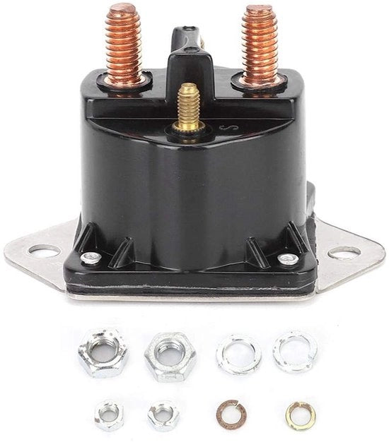 Relais Magnetico per Ventilatore 12V - 4 Terminali - Acciaio Inossidabile - Adatto per B80 Evinrude - Pacchetto Accessori Incluso - Nuovo di Fabbrica - Magnetoelettrico