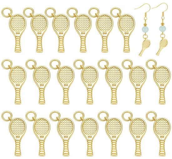 20 pezzi di racchetta da tennis in oro per creare accessori di moda