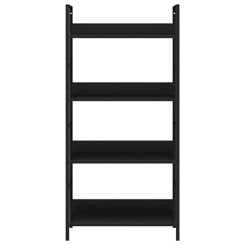 Scaffale Libri 4 Ripiani Nero 60x27,6x124,5cm Legno Multistrato 288222