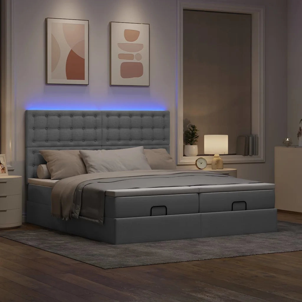 Struttura Letto Pouf con Materassi 180x200 cm in Tessuto 3314583
