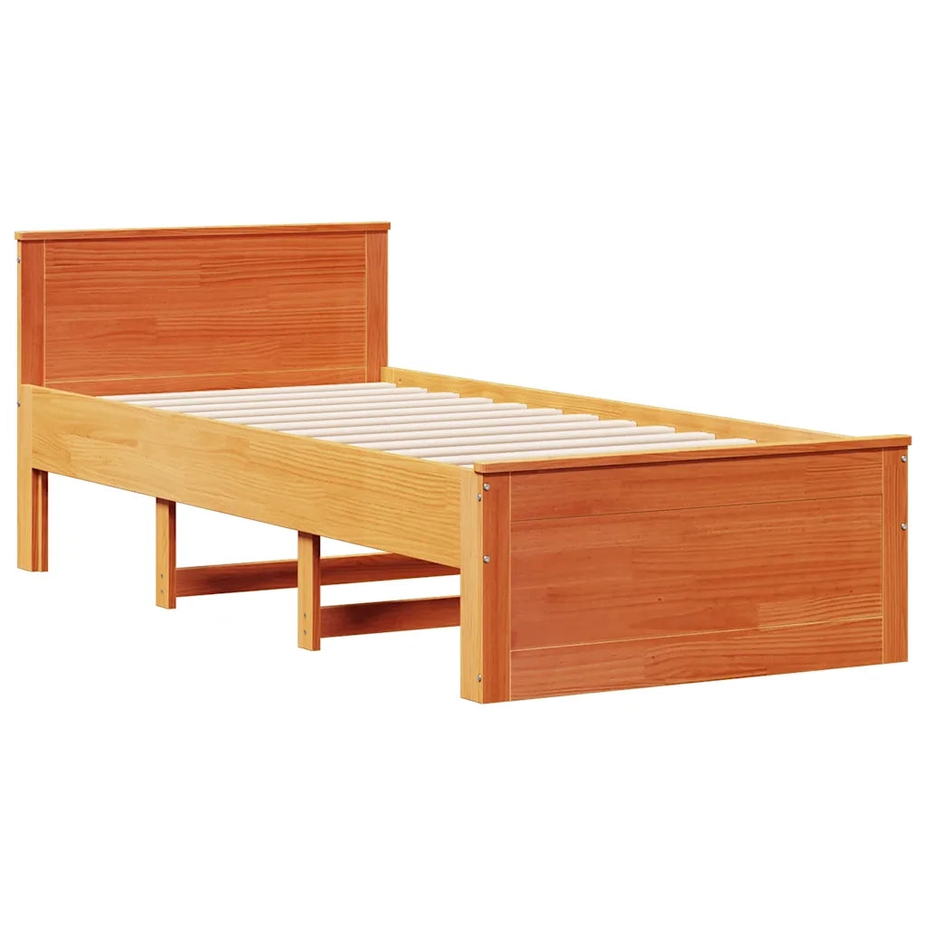 Giroletto senza Materasso con Testiera Marrone Cera 90x190 Pino 3308788