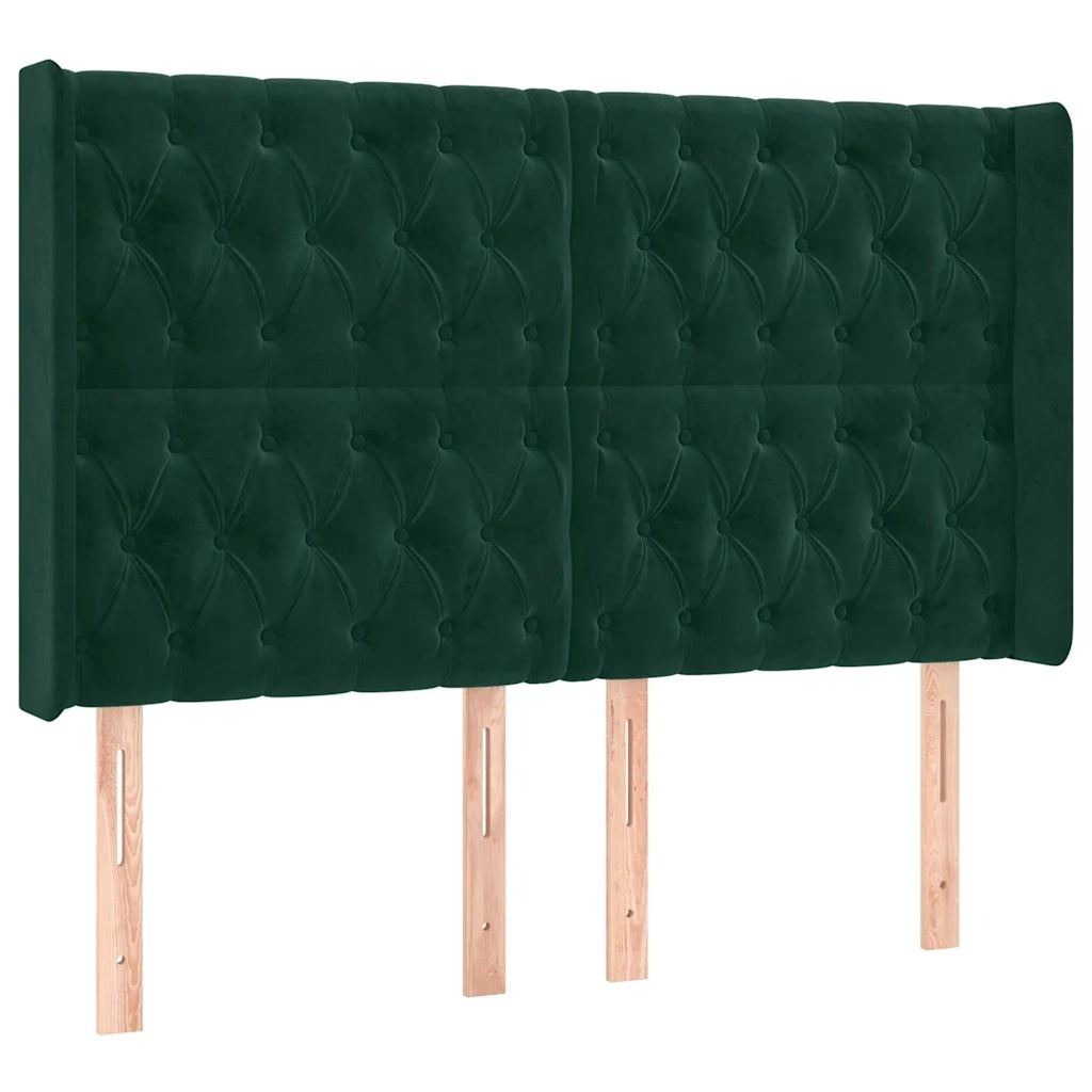 Testiera | Testata a LED Verde Scuro 163x16x118/128 cm in Velluto