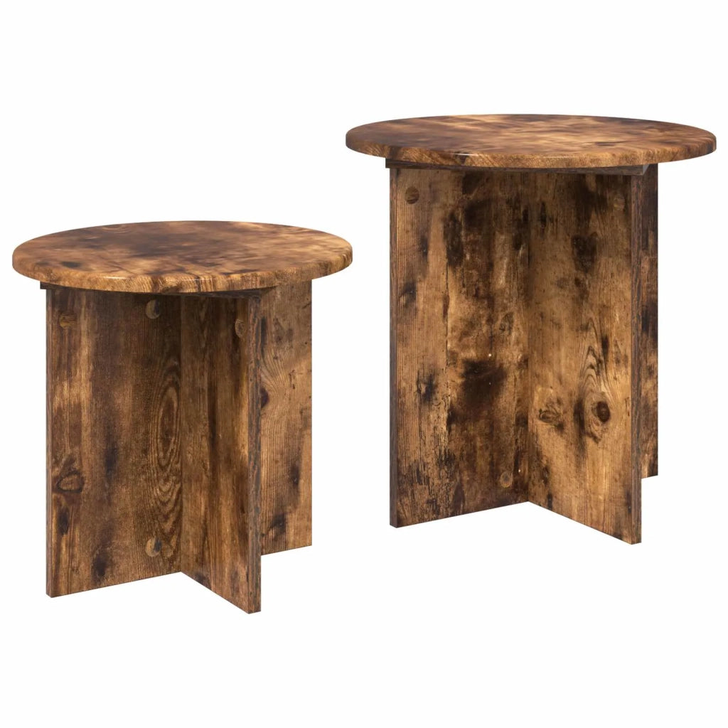 Set tavolini 2 pcs Quercia Affumicata Legno ingegnerizzato 8001015